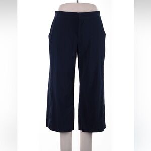 Athleta Tribeca wide leg Cropped pants Women's Navy Blue size 14P